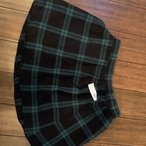 Black and Green Plaid Skirt